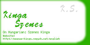 kinga szenes business card